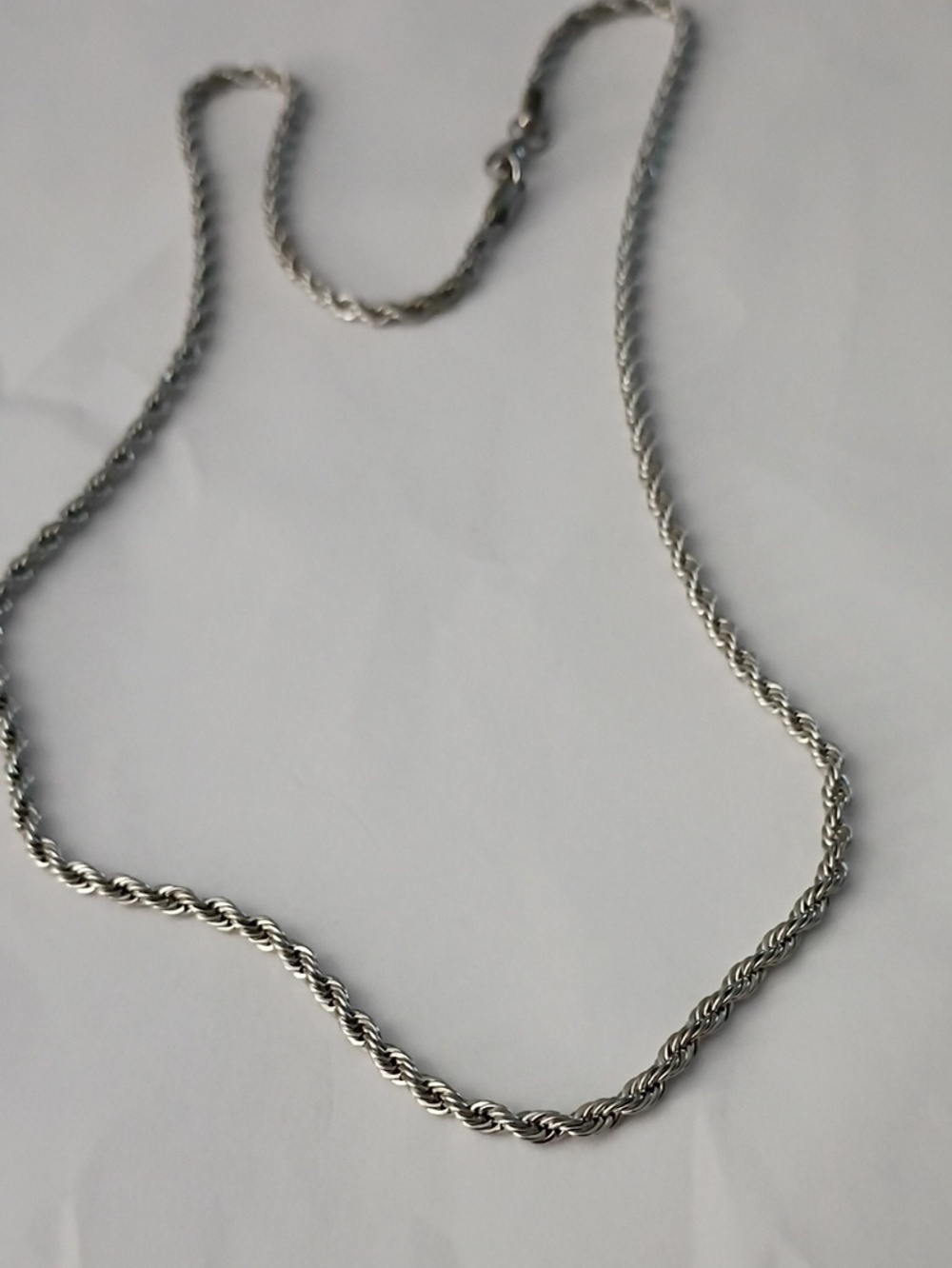 Sterling-Style Silver Rope Chain Necklace - Silver